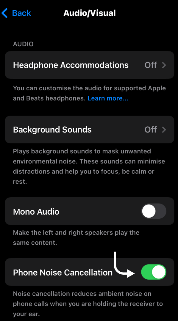 enable phone noise cancellation