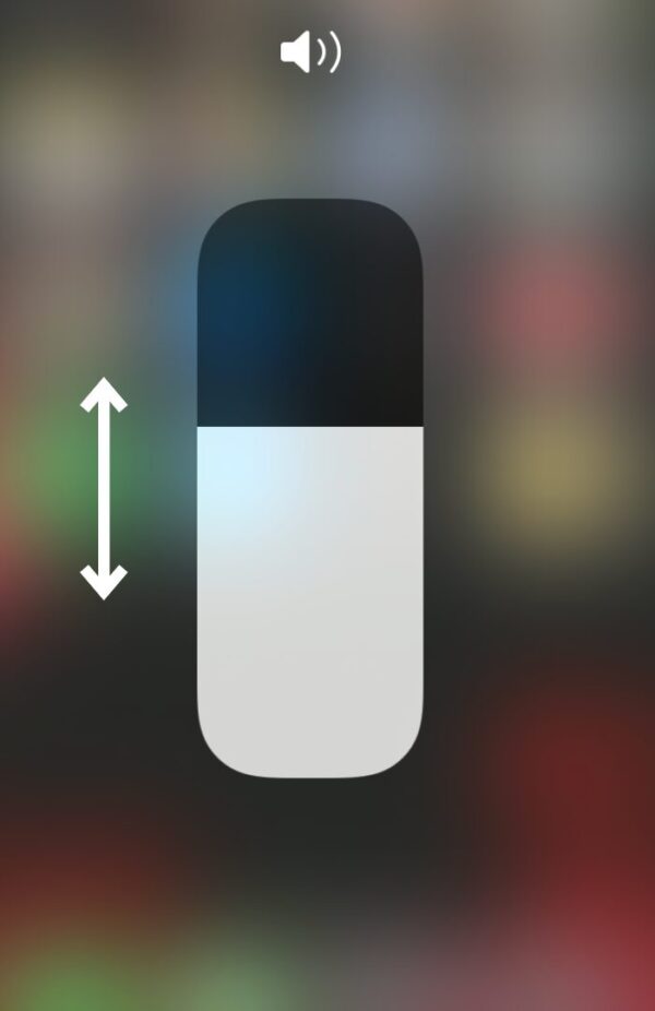 volume slider in control center