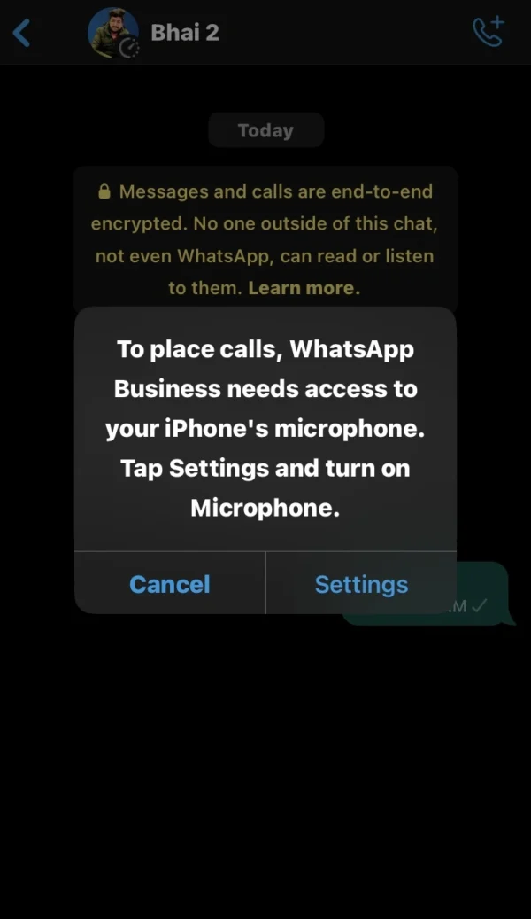 whatsapp ask permission to turn on microphone