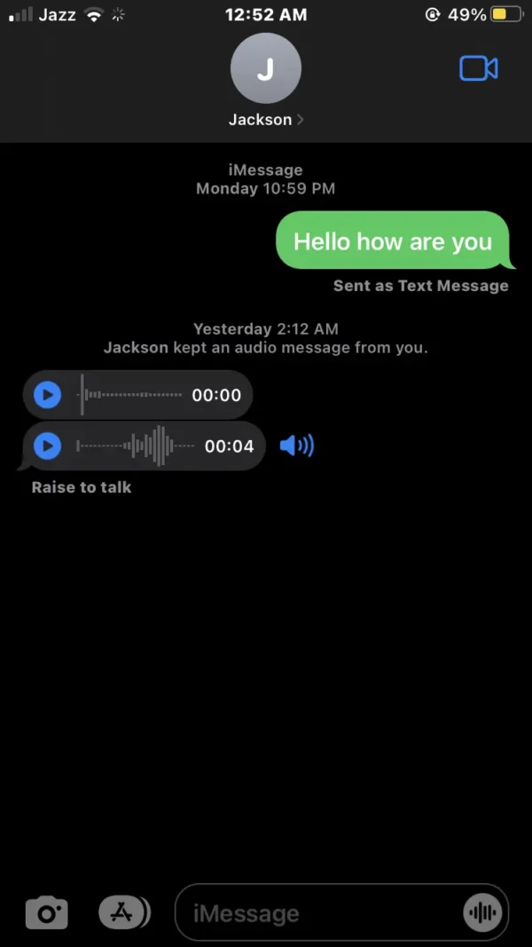 Press and hold on to the voice text