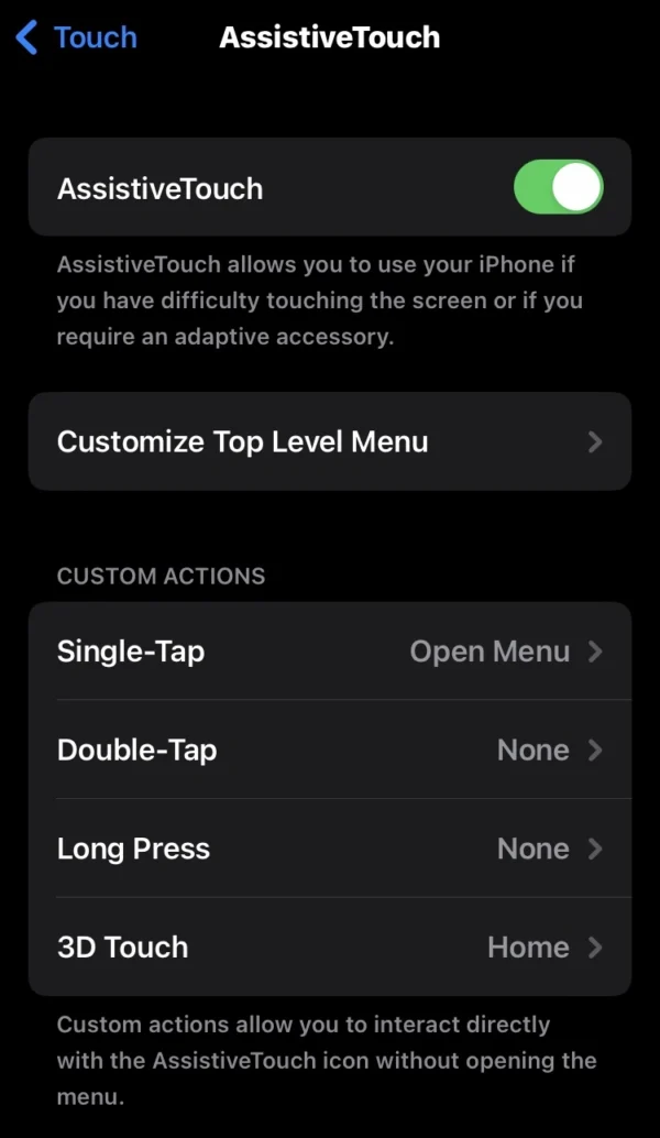 customize top level menu