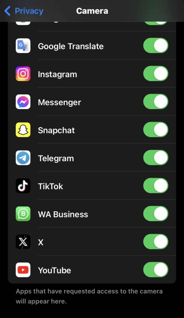 disable any app switch to block green light