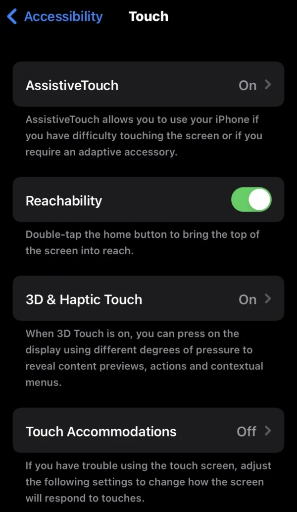 go into assistive touch option