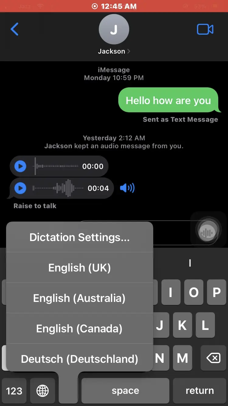 select and press on any language