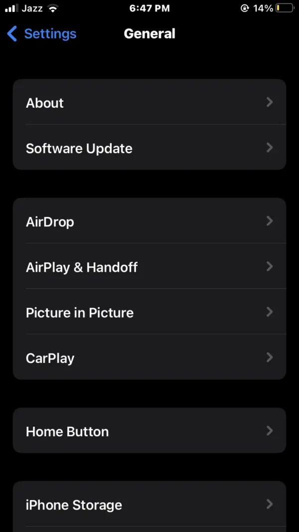 tap on the software update option