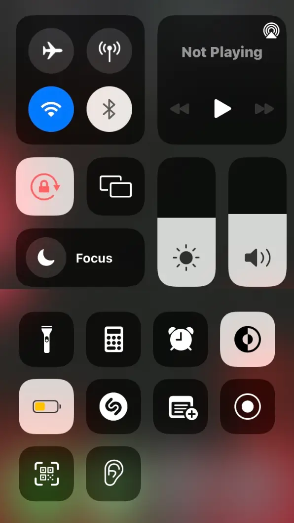 the hearing feature in control centre