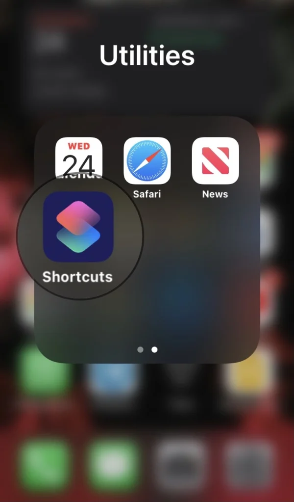 In the shortcut feature