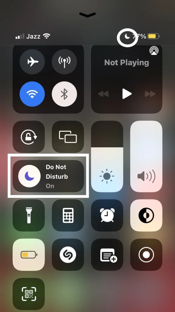 do not disturb icon at your phone