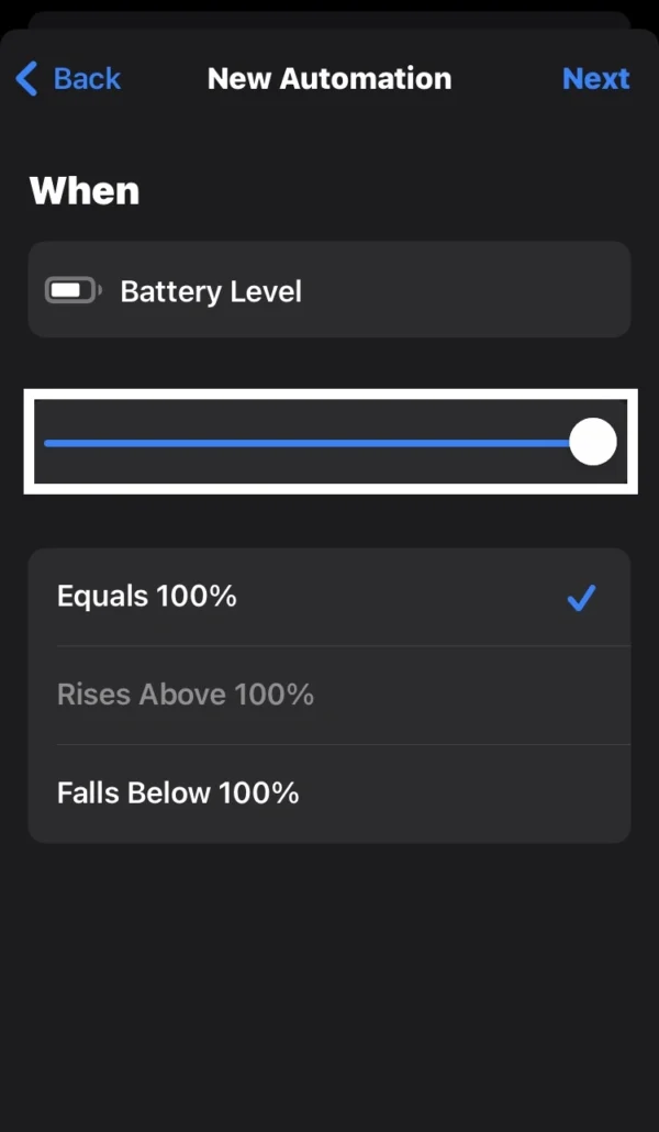 move the slider to 100 percent