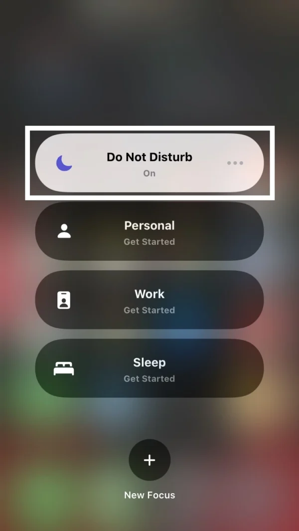 select the first option of do not disturb