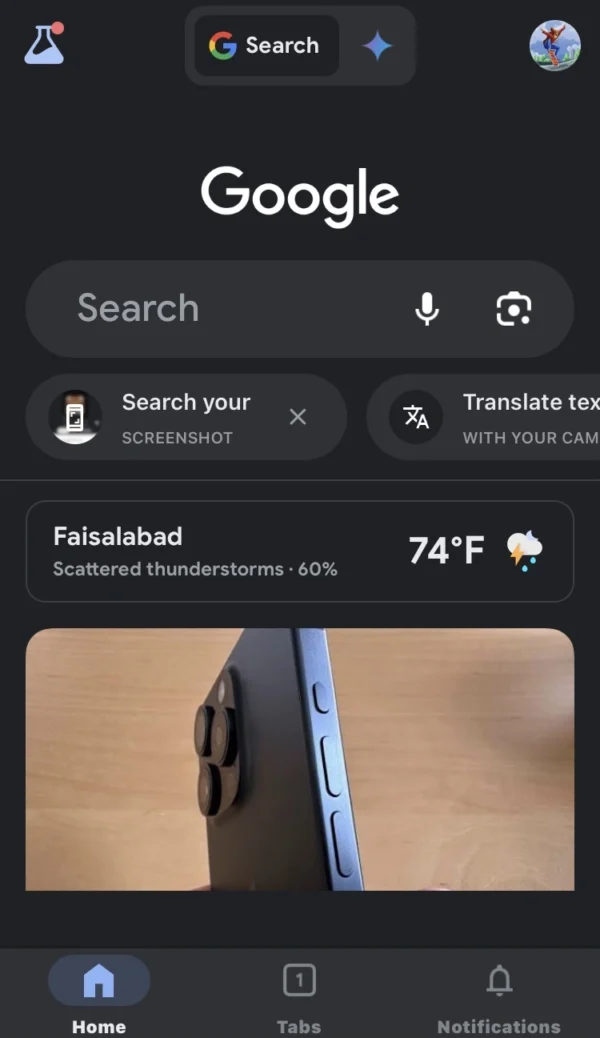 tap on the google lens icon