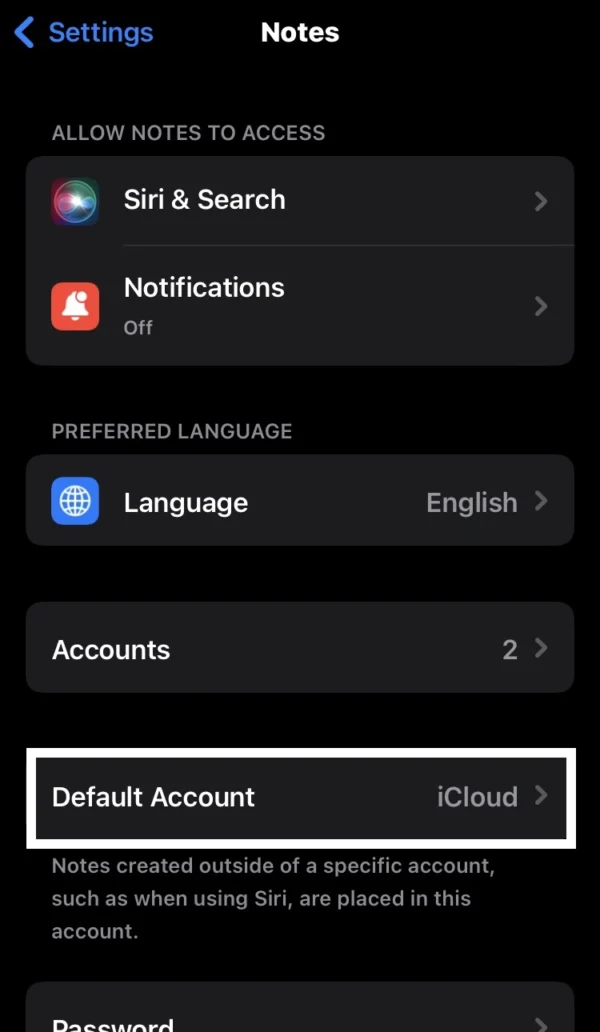 Go into the Default Accounts option