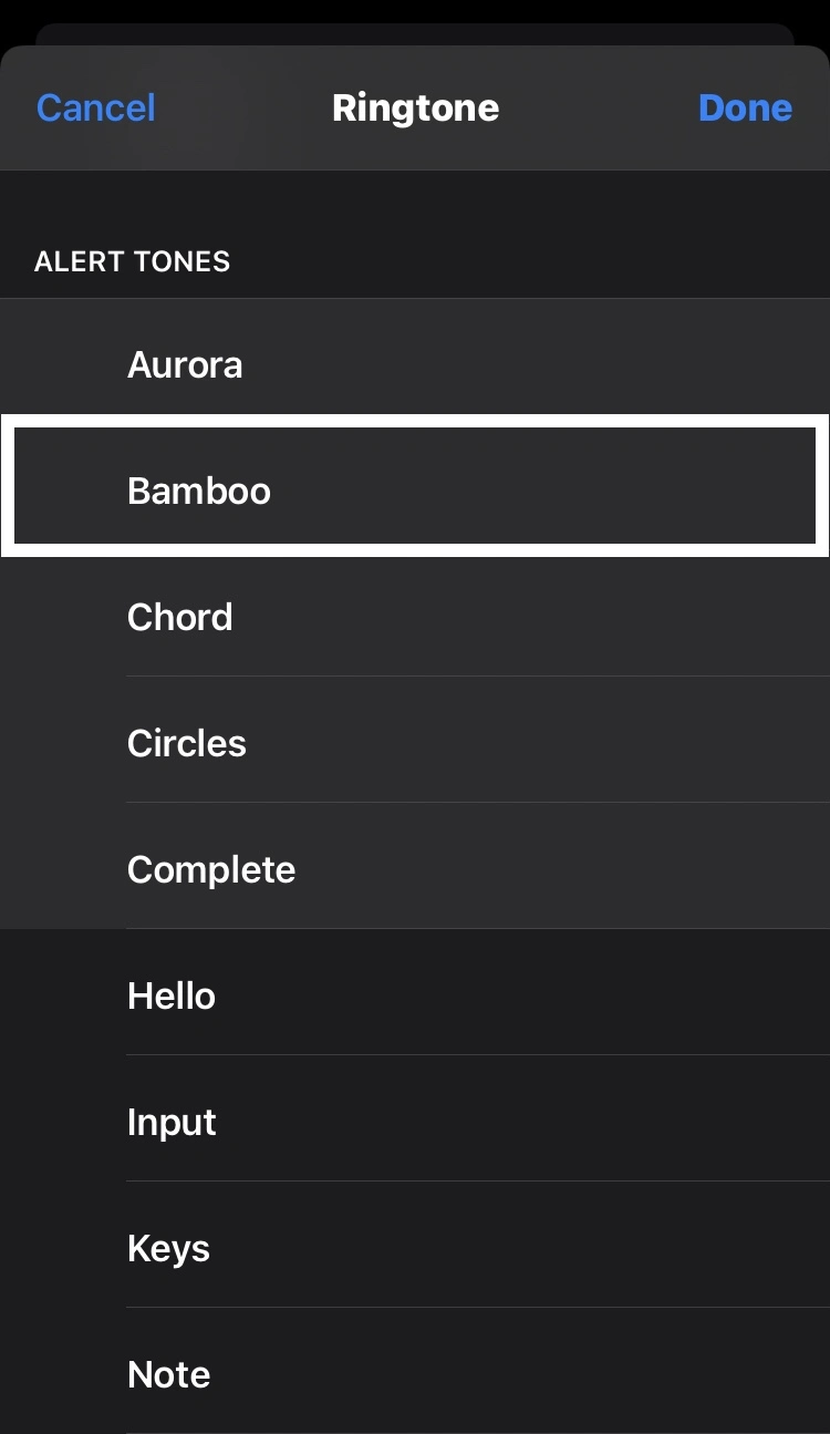 select the Bamboo Tone