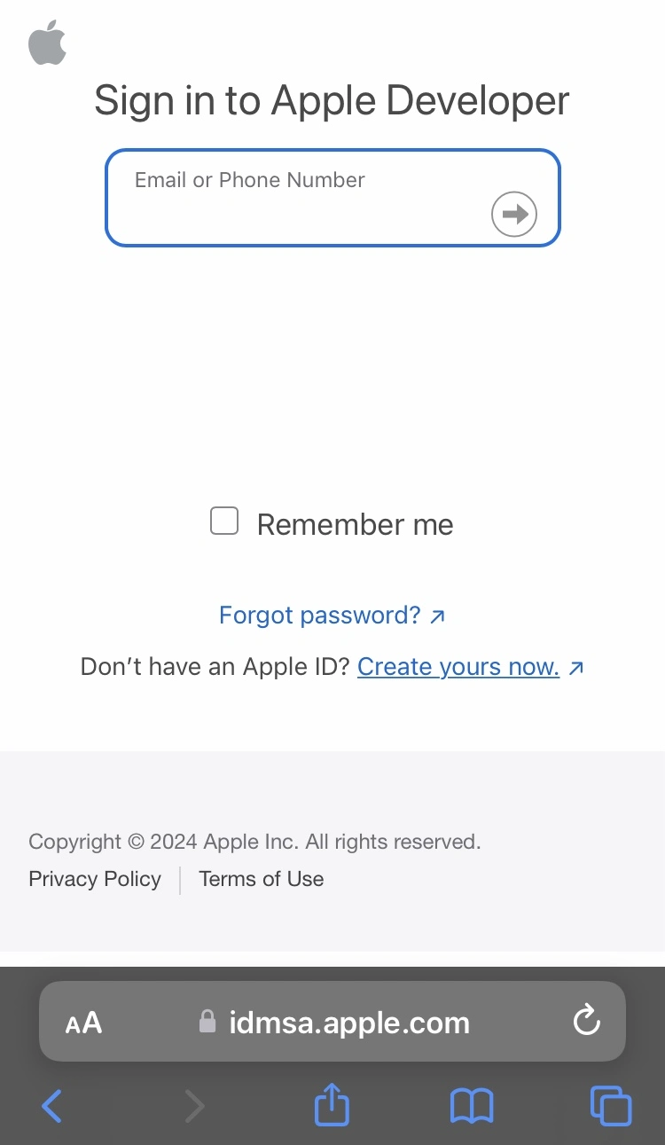 sign in with an Apple ID