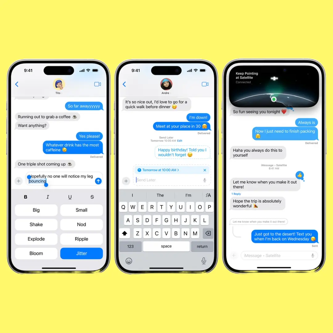 new feature of message app in ios 18 public beta