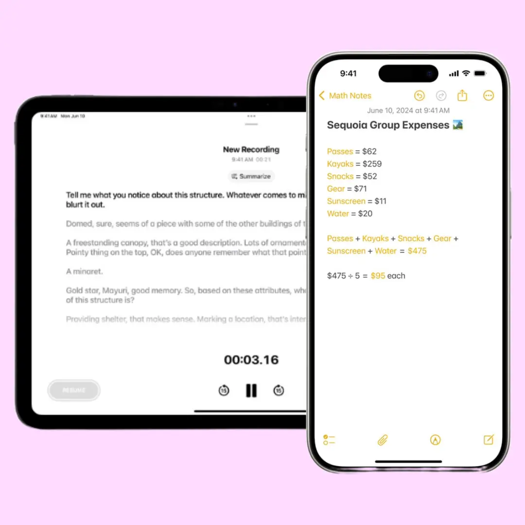 new feature of notes app in ios 18 public beta