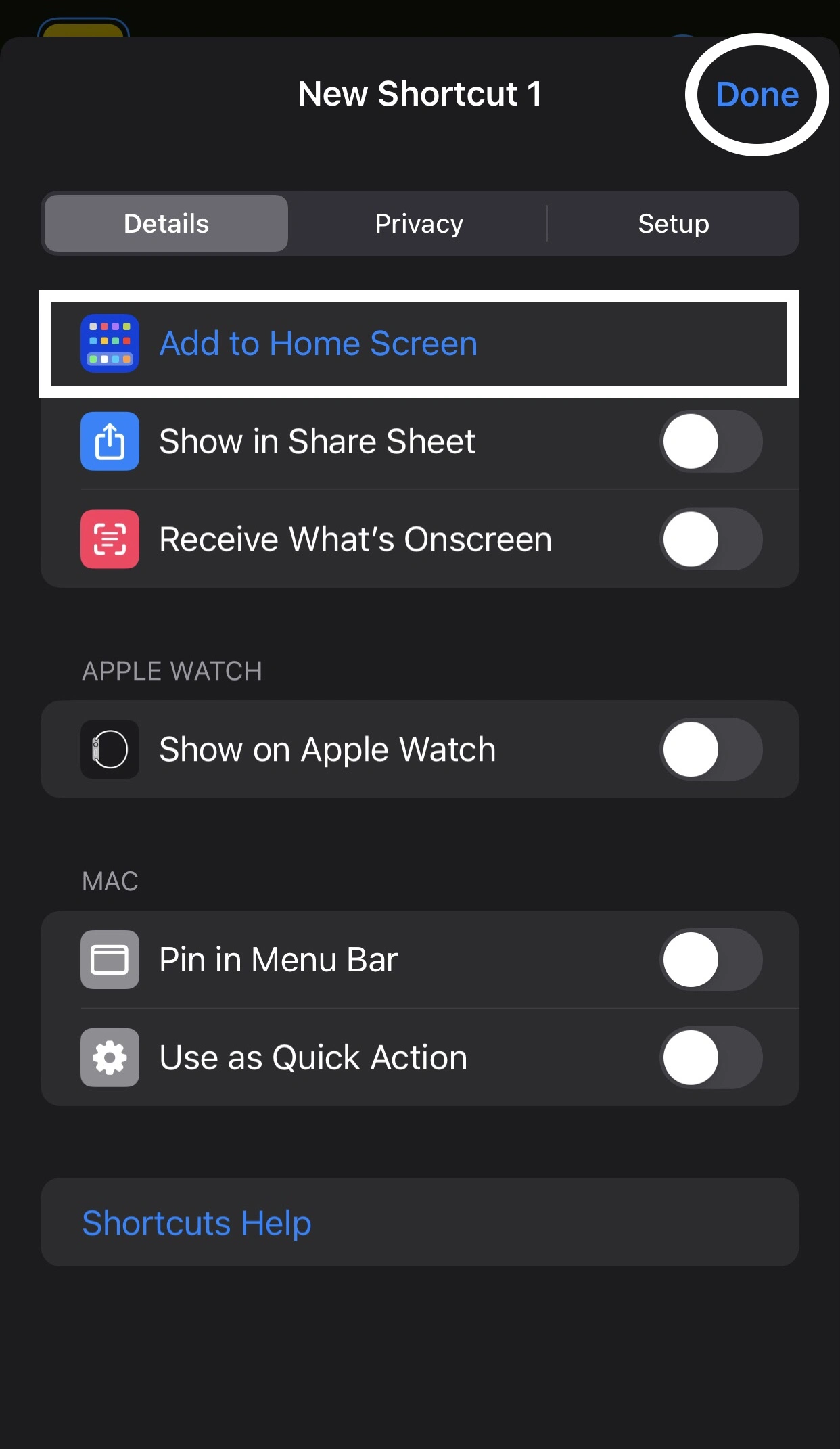 select the Add to Home Screen option